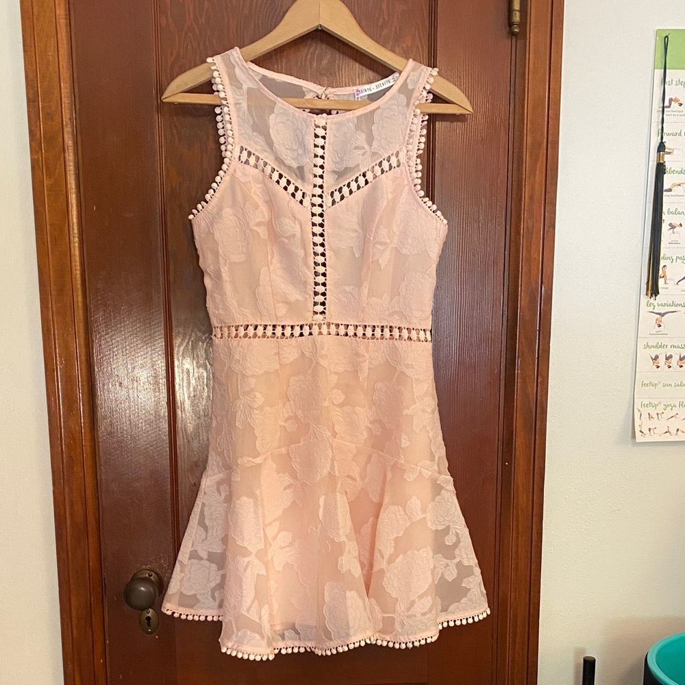 Saints+Secrets Unique Elegant Pink Lace Dress